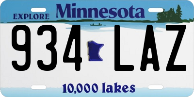 MN license plate 934LAZ