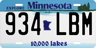 MN license plate 934LBM