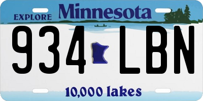 MN license plate 934LBN