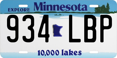 MN license plate 934LBP
