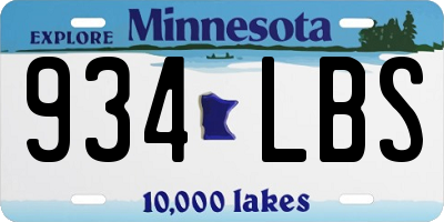 MN license plate 934LBS