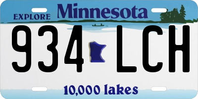 MN license plate 934LCH