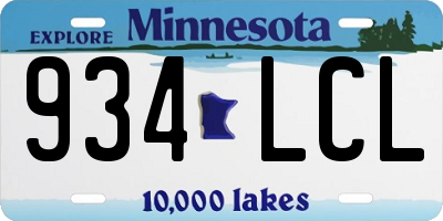 MN license plate 934LCL