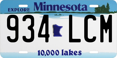 MN license plate 934LCM