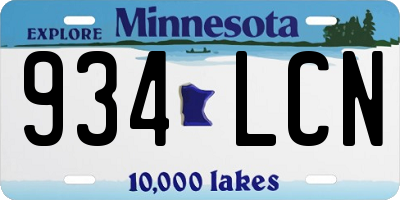 MN license plate 934LCN