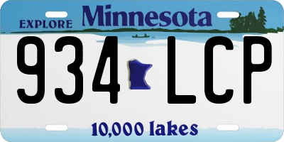 MN license plate 934LCP