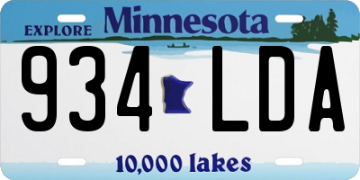 MN license plate 934LDA