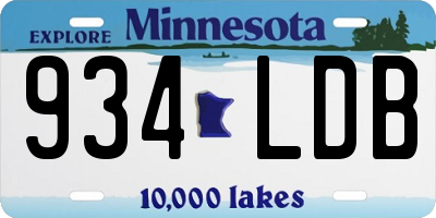 MN license plate 934LDB