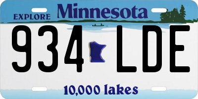 MN license plate 934LDE