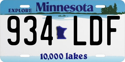 MN license plate 934LDF