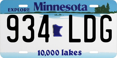 MN license plate 934LDG