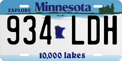MN license plate 934LDH
