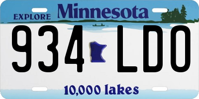 MN license plate 934LDO