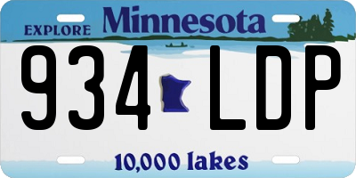 MN license plate 934LDP