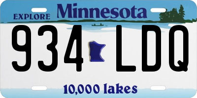 MN license plate 934LDQ