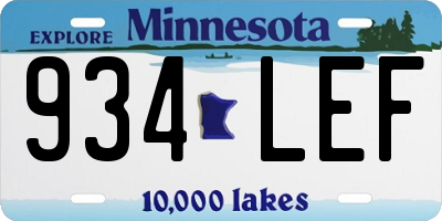MN license plate 934LEF