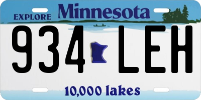 MN license plate 934LEH