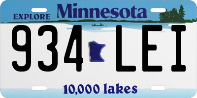 MN license plate 934LEI