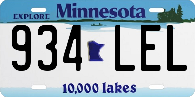 MN license plate 934LEL