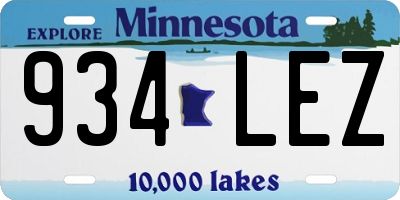 MN license plate 934LEZ