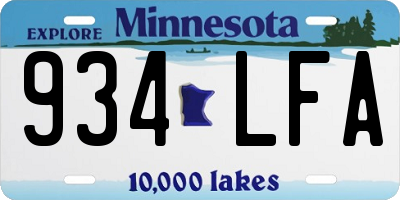 MN license plate 934LFA