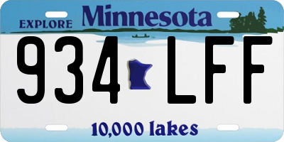 MN license plate 934LFF