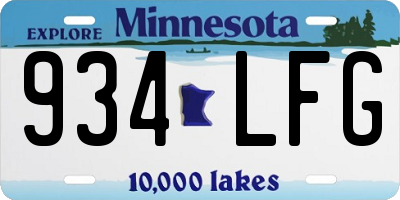 MN license plate 934LFG