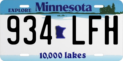 MN license plate 934LFH