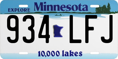 MN license plate 934LFJ