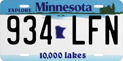 MN license plate 934LFN