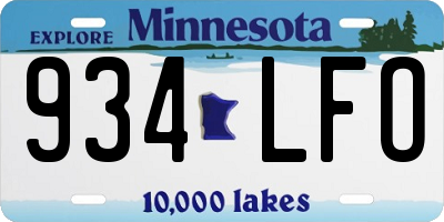 MN license plate 934LFO