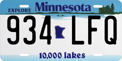 MN license plate 934LFQ