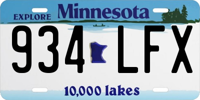 MN license plate 934LFX