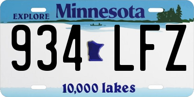 MN license plate 934LFZ