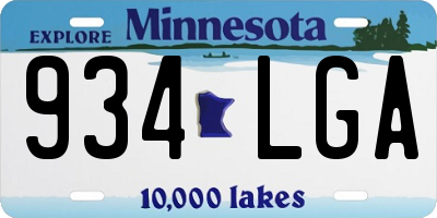 MN license plate 934LGA