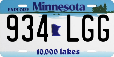 MN license plate 934LGG