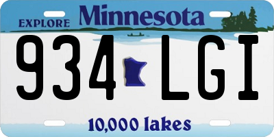MN license plate 934LGI
