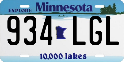 MN license plate 934LGL