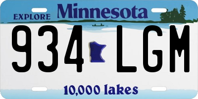 MN license plate 934LGM