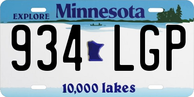 MN license plate 934LGP