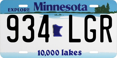 MN license plate 934LGR
