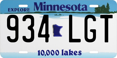 MN license plate 934LGT