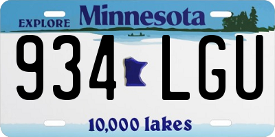 MN license plate 934LGU