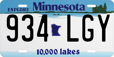 MN license plate 934LGY