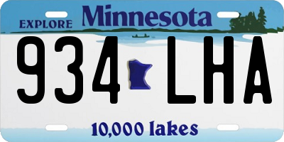 MN license plate 934LHA
