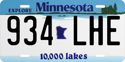 MN license plate 934LHE