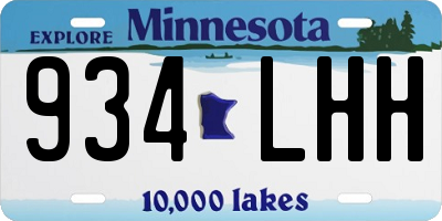 MN license plate 934LHH