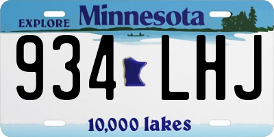 MN license plate 934LHJ