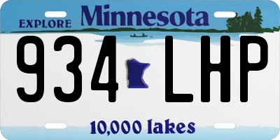 MN license plate 934LHP
