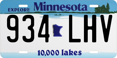 MN license plate 934LHV